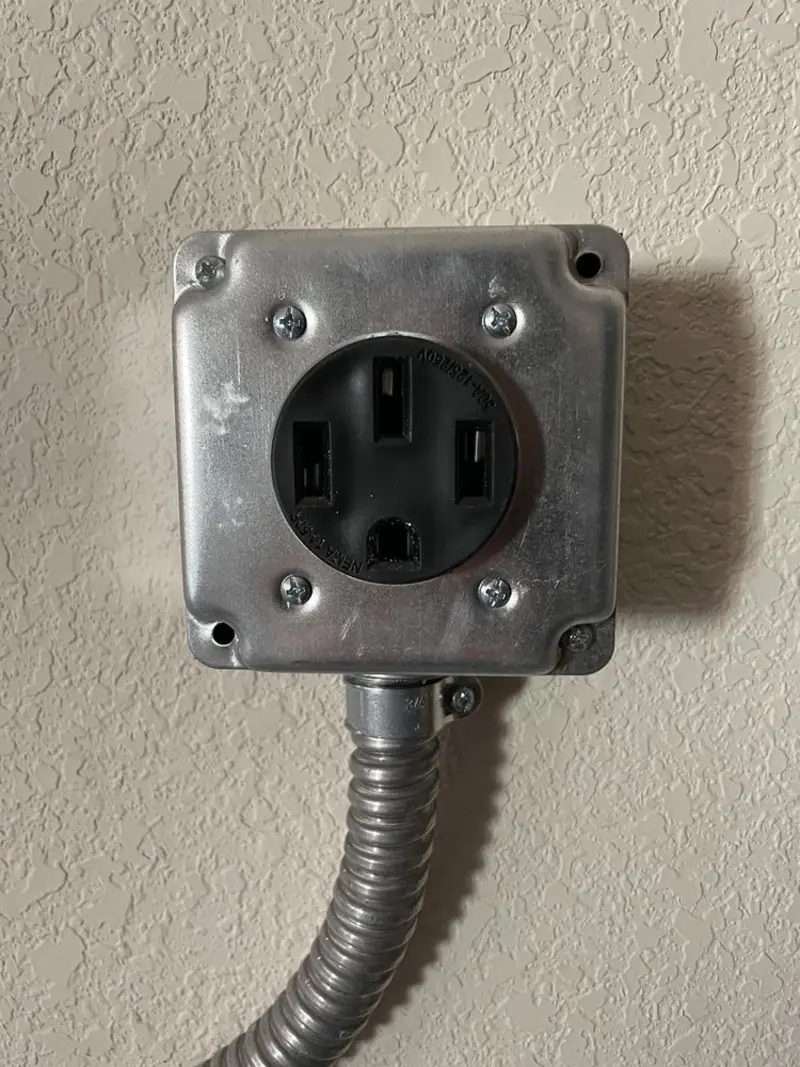 NEMA 14-50 outlet installed for Smart Home Electrical in Reedsport